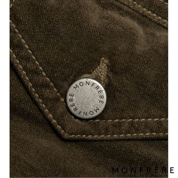 Monfrère **NWT** Mens Dean Stretch Velvet Trucker Jacket in Asphalt - Picture 7 of 8